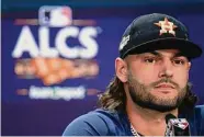  ?? Seth Wenig/Associated Press ?? Lance McCullers Jr. will get the ball Sunday with a chance to clinch the American League pennant.