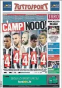  ??  ?? Camp Nooo! una gráfica apuesta de Tuttsport, que prefirió cebarse con la respuesta de los cracks juventinos