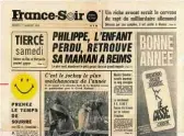  ??  ?? Acima, edição de 1º de janeiro de 1972 do jornal France Soir, primeiro a usar o Smiley (no alto)