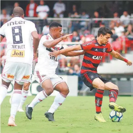  ?? STAFF IMAGES / FLAMENGO ?? Lucas Paquetá teve atuação discreta e ainda levou um cartão amarelo de forma muito infantil