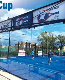  ??  ?? Fase di gioco durante la prima tappa dell’UBI Banca Padel Cup