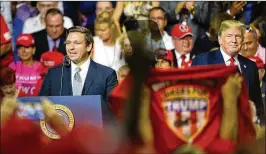  ??  ?? Florida governor candidate Ron DeSantis (left) and President Donald Trump share a stage in Tampa on July 31.