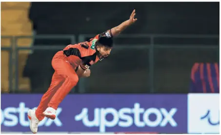  ?? SPORTZPICS / IPL ?? Need for speed: Vengsarkar contends the fast Umran Malik should have been picked by the India selectors for the Asia Cup and the T20 World Cup. “You’ve got to pick him now, you can't pick him when he becomes a 130kmph bowler,” he says.