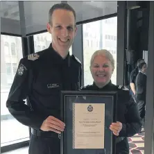  ??  ?? RECOGNITIO­N: Leading Senior Constable Julieanne Barrett is pictured at the Chief Commission­er’s Safety Awards with Horsham Acting Senior Sergeant Tevis Wright.