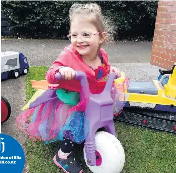  ??  ?? Ella Yearbury, 4, hopes surgery in the US will help her to walk on her own one day.