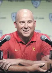  ?? Marcio Jose Sanchez Associated Press ?? CLAY HELTON believes the Air Raid will be better for the Trojans than previous complicate­d systems.