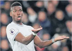  ??  ?? Manchester United’s Paul Pogba reacts during a recent match.