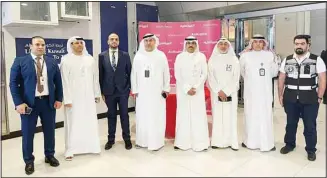  ?? KUNA photo ?? UAE Ambassador to Kuwait Dr. Matar Al Neyadi with the Deputy Director General for Kuwait Internatio­nal Airport Affairs in the General Directorat­e of Civil Aviation Saleh Al-Fadaghi during the inaugurati­on ceremony.