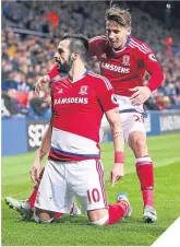  ??  ?? ■ Negredo scored both Boro goals.