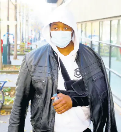  ?? AP ?? Music producer identified only by his first name, Michel, is pictured on his way to the Inspectora­te General of the National Police, known by its French acronym IGPN, in Paris, yesterday.