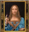  ??  ?? Das Kunstwerk „Salvator Mundi“aus der Werkstatt des italienisc­hen Künstlers Leonardo da Vinci zeigt Jesus mit der Se gensgeste. Das Gemälde wurde kürzlich für rund 370 Millionen Euro vom Aukti onshaus Christie’s versteiger­t. So viel wurde noch nie...