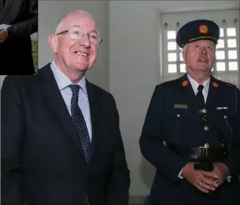  ??  ?? Minister Charlie Flanagan and Acting Commission­er Dónal Ó Cualáin in a cell.