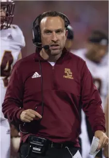  ?? AP file ?? BIG ONE: Head coach Jeff Hafley and Boston College face a challengin­g North Carolina State team tonight.