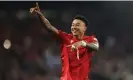  ?? John Clifton/Action Images/Reuters ?? Lingard is back to enjoying his football on the pitch with Nottingham Forest. Photograph: