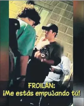  ?? MEDIASET ?? Captura del vídeo donde se ve a Froilán encarándos­e con otro chico