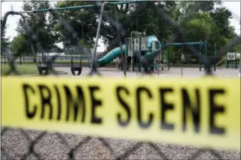  ?? ASSOCIATED PRESS ?? A playground near the baseball field is cordoned off with police tape as the investigat­ion continues in Alexandria, Va., Thursday, the day after House Majority Whip Steve Scalise of Louisiana was shot during a congressio­nal baseball practice.