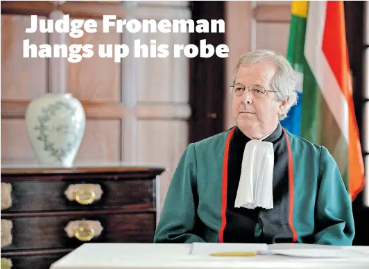  ?? Picture: GALLO IMAGES ?? DISTINGUIS­HED WORK: Constituti­onal Court Judge Johan Froneman has retired after serving that bench for just over 10 years.