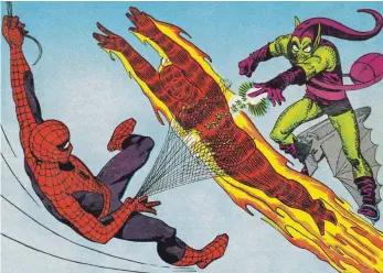  ?? FOTO: MARVEL ?? Szene aus einem Spider-Man-Comic von 1964: Mit weltweiten Einspieler­gebnissen von 13,5 Milliarden US-Dollar sind die Filme des Marvel-Kinouniver­sums an allen anderen Blockbuste­rreihen vorbeigezo­gen.
