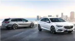  ?? FOTO: OPEL ?? Her er nye Insignia i stasjonsvo­gnutgave sports tourer og som fem dørs grand sport.