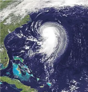  ?? Picture: Nasa. ?? The hurricane is moving eastwards away from America.