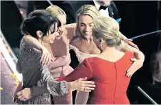  ??  ?? All together now: Sally Hawkins, Saoirse Ronan, Margot Robbie and Meryl Streep