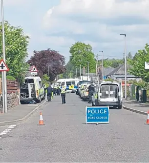  ??  ?? The emergency crews attend at the Kirriemuir addresss.