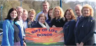  ??  ?? Patrick above with his wife Helena and four children and below at the launch of Organ Donor Awareness Week with local IKA members of Mayor of SMD, Cllr Marie Casserly.