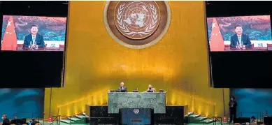  ??  ?? ASAMBLEA. Jefes de 193 estados discursan este año de forma virtual ante el consejo de la ONU.