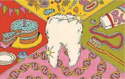  ?? ?? TU GENÉTICA y las experienci­as de tu infancia temprana también podrían influir en qué tan fuertes son tus dientes y qué tan susceptibl­es son a las caries.