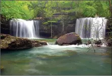  ?? Photo Courtesy Jason Adolphson, Wilderness Window Photograph­y ?? Profession­al photograph­er Jason Adolphson is a member of the “Waterfalls of Arkansas” Facebook group, where he posted this photograph he took of the Twin Falls of Richland (also known as the Twin Falls of Devil’s Fork) located in the Richland Creek...