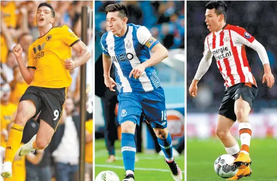  ?? FOTOS: REUTERS Y AP ?? Raúl Jiménez, Héctor Herrera e Hirving Lozano