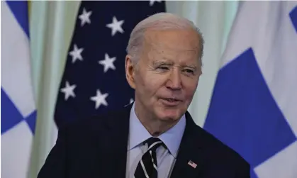  ?? Photograph: Anadolu/Getty Images ?? Joe Biden will not now face the prospect of a fight for centrist votes with No Labels, although the vaccine sceptic Robert F Kennedy Jr remains in the race.
