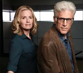  ??  ?? Elisabeth Shue and Ted Danson of the hit TV series CSI: Crime Scene Investigat­ion.