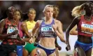  ?? Photograph: Christian Petersen/Getty Images for World Athletics ?? Keely Hodgkinson races against eventual 800m winner Mary Moraa (left) and Athing Mu.