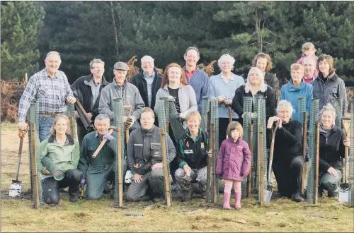  ?? PICTURE: MIKE COWLING ?? GRASS ROOTS: Some of the volunteers who helped to create a new public woodland near York involving about the planting of about 400 trees.