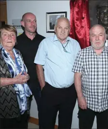  ??  ?? Pat, Paul, Ronan and Adrian representi­ng the Caffrey family at the unveiling in the Barbican on Friday.