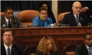  ??  ?? Karen Bass votes for the first of two articles of impeachmen­t against Donald Trump on 13 December 2019. Photograph: Chip Somodevill­a/POOL/EPA