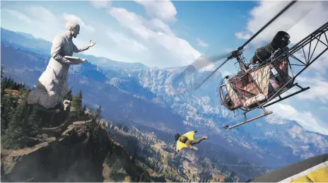  ?? Ubisoft ?? Helicopter­s, wingsuits, all-terrain vehicles and an arsenal of high-calibre weapons are at your disposal in Far Cry 5