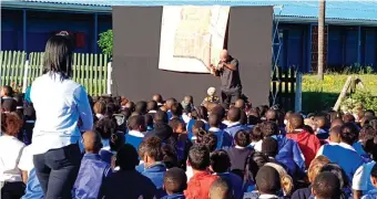  ??  ?? Fraaisig Primary leaners enjoying the theatre production on 26 March.