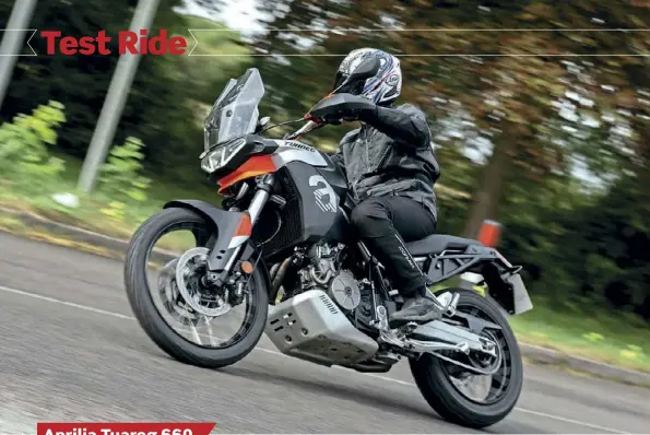  ?? ?? BELOW: A rally-raid style high TFT dash tucked behind the nonadjusta­ble screen looks pukka and displays the necessary info from the four riding modes