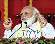  ?? ANI ?? Prime Minister Narendra Modi addresses an election campaign rally ahead of Bihar Assembly elections, at Gandhi Maidan in Gaya on Friday.