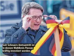  ??  ?? Seit Scheuers Amtsantrit­t ist in dessen Wahlkreis Passau kräftig investiert worden.