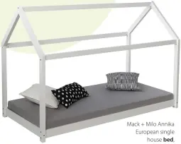  ??  ?? Mack + Milo Annika European single house bed, £169.99, Wayfair