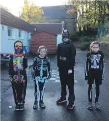  ??  ?? Above: Skeletons were a popular theme with this group at Whiting Bay primary school.