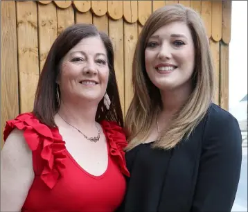  ??  ?? Pamela O’Leary with her daughter Zoe Beasley at the Strawberry Festival Pub Talent Show in the Slaney Inn.