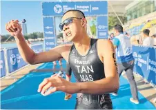  ?? Bernama photo — ?? Isaac compete in the men’s elite category at the Asia Triathlon Cup 2024.