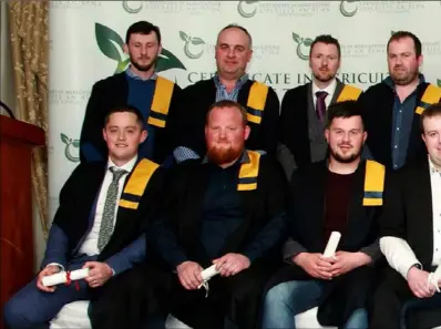  ??  ?? Level 5 Certificat­e in Agricultur­e. Back – Clifford Waldron, Brendan Bolger, Martin Bolger, Patrick Doolan, James Breen, Ornagh Doran, Annaleigh Hore, Andrew Latta, Glenn Rothwell, and James Kehoe.