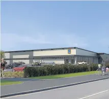  ??  ?? An artist’s impression of the planned Aldi store in Allendale Road, Loughborou­gh.