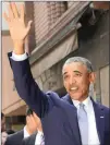  ?? PICTURE: AP ?? Former US president Barack Obama waves at the crowds in Tokyo’s Ginza district yesterday.