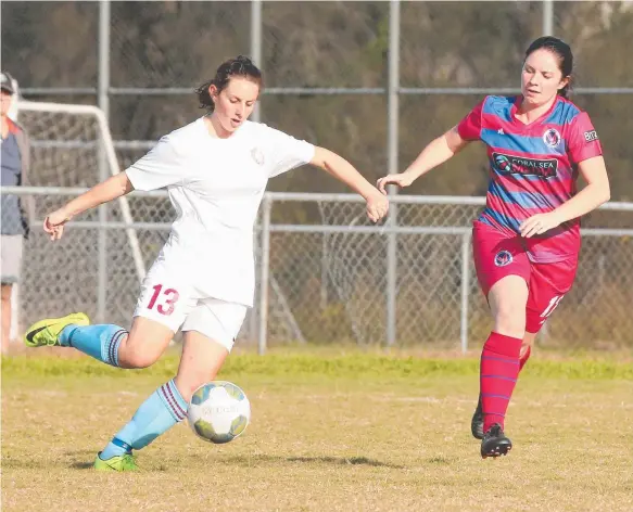  ?? Picture: MIKE BATTERHAM ?? Football Gold Coast’s women’s competitio­n has been blighted by some lopsided scorelines this season. Can that be a good thing?